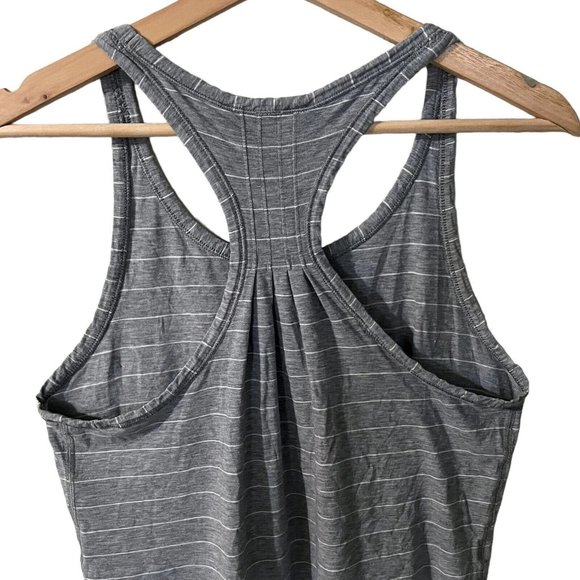 Lululemon Yogi Everyday Top Size 4 Short Serve Heathered Gray Striped Racerback - Picture 5 of 9